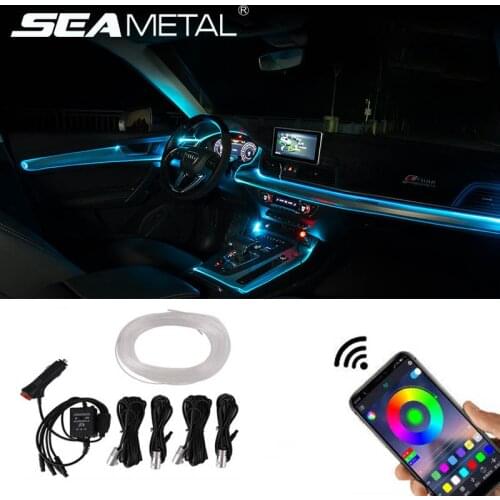 Car Atmosphere Light Dashboard Strip Interior Car Ambient Lamp RGB Mode APP Sound Control Interior Auto Decoration Universal