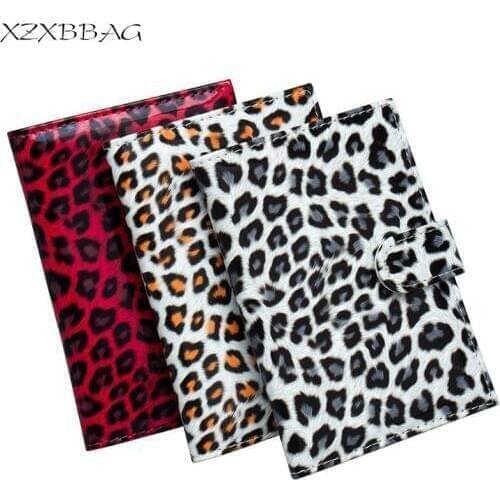 XZXBBAG Fashion Cute Leopard PU Leather Passport Cover Case With Multiple Card Holders Organizer Travel Hasp Passeport Sheath