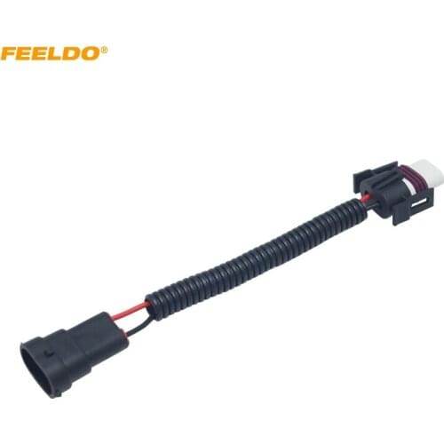 FEELDO 2PCS 9006 Male To Female Ceramic Socket Wiring Harness Connector For Headlight Bulb Socket Adapter Holder Plug #5944