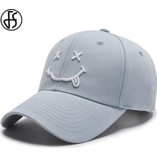 FS Summer Streetwear Smiley Hip Hop Cap Blue Brand Baseball Caps For Men Women Adjustable Snapback Trucker Hat Bone Masculino