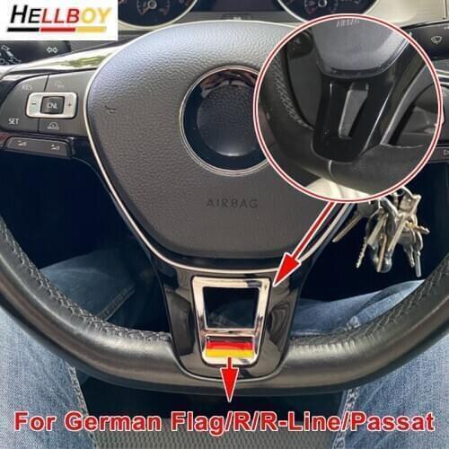 Chrome Styling Car Steering Wheel Cover Frame Trim Sticker For Golf 7 MK7 POLO PASSAT B7 B8 CC Volkswagen Tiguan 2017-2020 Jetta