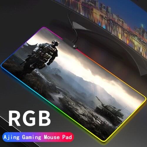 RGB Battlefield Mouse Pad Gaming Accessories Computer Mousepad Large XL Gamer Rubber Carpet Big Led with Backlit Play Desk Mat