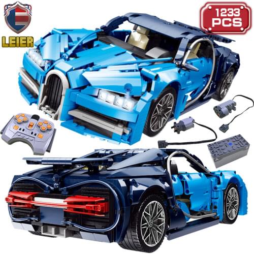 Leier Electric Technical 1233pcs Creator Car Traffic Vehicle Simulation Model Building Blocks Toys Festival Gift For Kids Adult