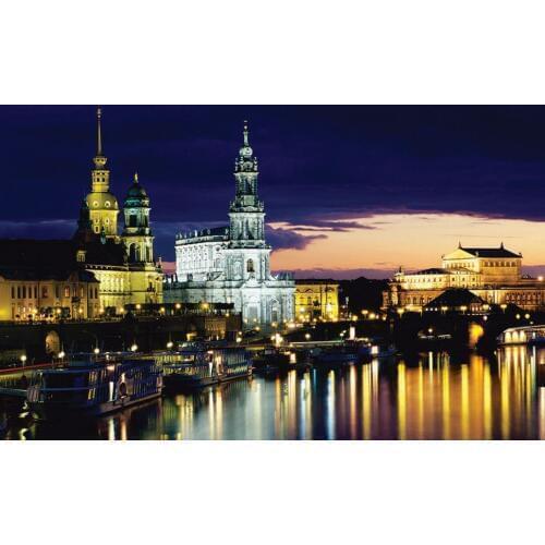 Metal Wrapped Magnets SOUVEMAG Germany Dresden at night landscape Tourist Metal Decoration Fridge Magnet 5282