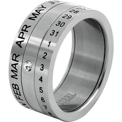 MOREDEAR Number and Month Letter Rotatable rings for men anillos Titanium Stainless Steel Punk Party Ring Jewelry