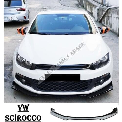For VOLKSWAGEN SCIROCCO Front Bumper Attachment Lip 2008-2021 Piano Glossy Black Splitter Diffuser Universal Spoiler Bumper