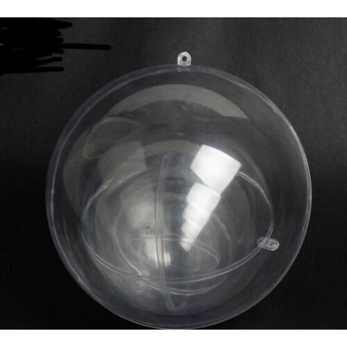 10pcs 8cm 10cm Transparent Plastic Gift Candy Box fillable ball baubles Decor wedding Xmas Christmas tree decoration