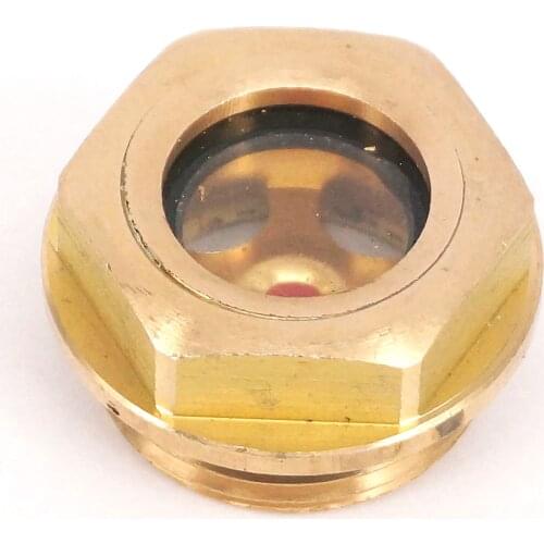 Thread 3/4" BSP Male Brass Oil Level Sight Glass Window Hex Head For Air Compressor Gearbox