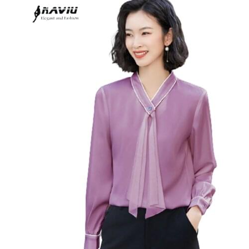 Chiffon Shirt Women Ruffles Design Fashion Temperament High End 2021 New Long Sleeve Formal Blouses Office Ladies Work Tops