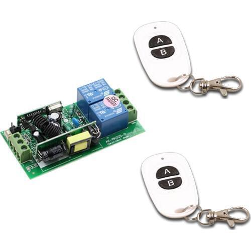 Wide Range AC85V-250V RF Wireless Remote Control System Smart Home Control Receiver & 2 Transmitters with 2 Keys