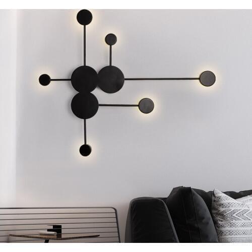 Nordic decoration led wall lamp for bedroom living room new black bedside indoor home lighting iron scandinavian light Fixtures