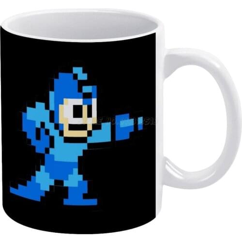 Mega Man Game 8-Bits White Mug Vintage Mug New Unisex Size Mug Mega Man Game Megaman 8 Bits