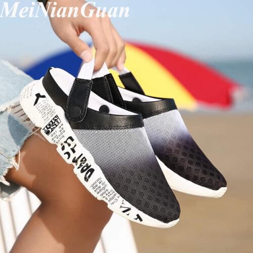 Light Flat Sandals Men Croc Water Camping Beach Shoes Big Size Leisure Mesh Man Slippers Comfort Fashion Mens Summer Sandals B9