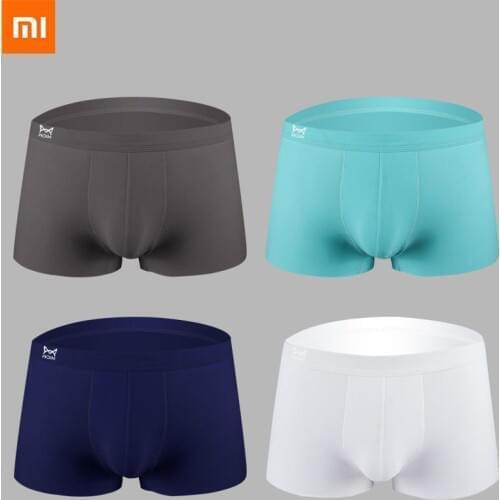 3pcs Xiaomi Mijia Seamless Ice Silk Underpants Men Quick Dry 3D Breathable Silk Boxer Briefs for Men Elastic Cool Mens Panties