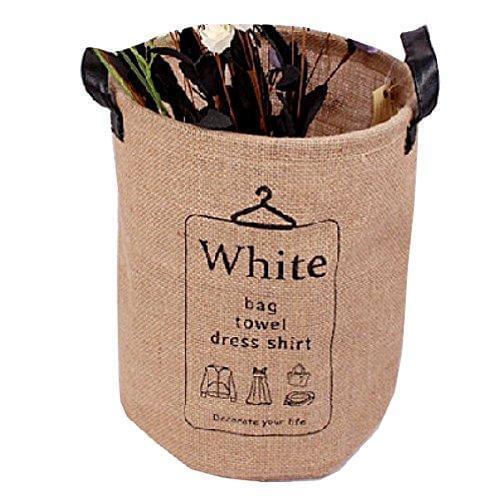 2 Size Clothing Pattern Eco-friend Cotton Blend Linen Multi-fonction Storage Round Buckets Laundry Bin Home Decor Car Accessorie