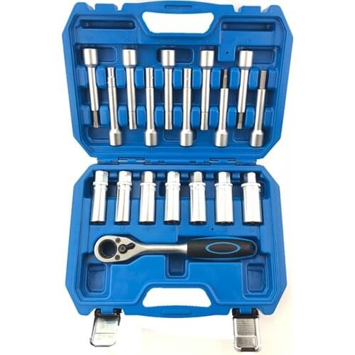 High Quality 18pcs Steering Hub Suspension Shock Absorber Strut Nut Removal Tool Socket Kit Ratchet Sockets Set