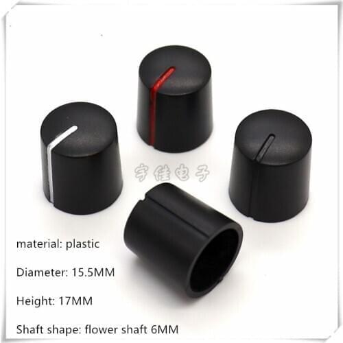 10 Piece 15.5*17MM plastic knob cap potentiometer encoder switch knob is suitable for flower shaft 6MM