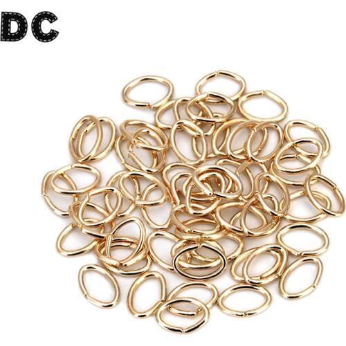 200pcs/bag 7*5mm Oval Gold/Silver/Rhodium Color Metal Closed Split Jump Rings for DIY Jewelry Making Findings Connector F5358