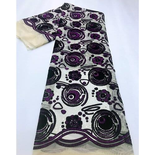 2021 High Quality Sequin Glitter Applique Stereoscopic Swiss French Net African Tulle Mesh Lace Fabric For Dress 5yards ZJ0609