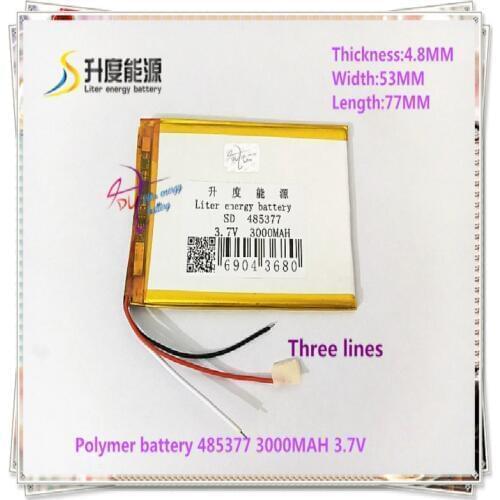 3 line 485377 3.7V 3000mAH 505575 Polymer lithium ion / Li-ion battery for tablet pc cell phone POWER BANK
