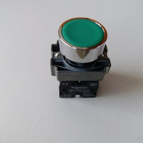 3pcs flat head switch automatic reset button switch XB2-BA33C 240V 3A green two normally open(NO) double silver contact 22mm