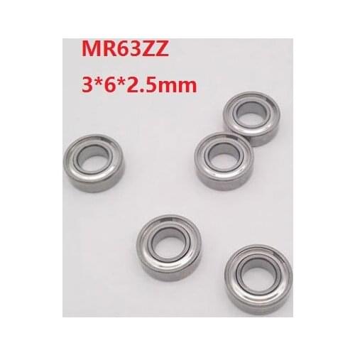 50/100/500pcs MR63ZZ MR63 ZZ MR63 Z Deep Groove Ball Bearing 3x6x2.5mm Miniature Mini MR63Z 3*6*2.5mm 673ZZ