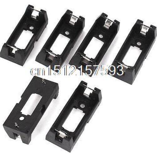 6 Pcs Plastic Open Frame Dry Cell 2 Pin Holder Case for 1x3V CR123A Battery
