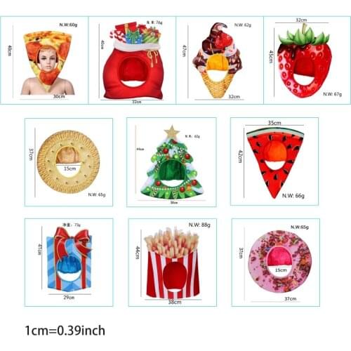 85LB Adult Kids Christmas Cartoon Hat Stuffed Toy Funny Xmas Tree Gift Bag 3D Print Full Headgear Cap Festival Cosplay Props
