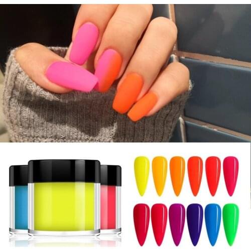 Acrylic Powder Neon Pigment Crystal Powders For Nail Polish Nail Art Decorations Professional Nail Accessory