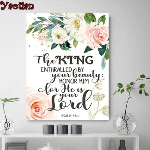 Diy Diamond Painting Bible Color Flower Christian Islam Text Flower Full Square Round Drill Mosaic Embroidery Cross Stitch Kit