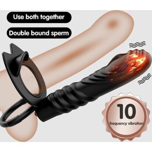 10 Frequency Double Penetration Anal Plug Dildo Vibrator Butt Plug Strap On Penis Vagina Vibrator Adult Sex Toys For Men Couples