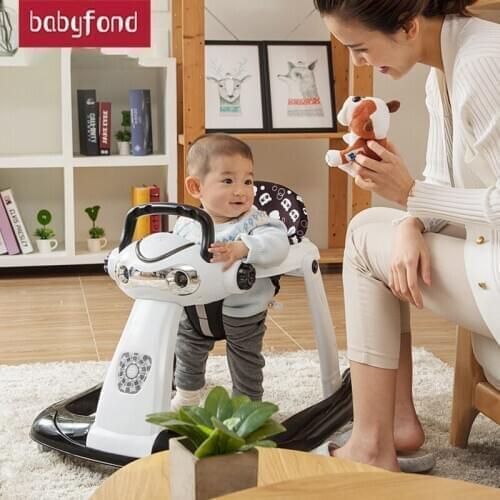 Babysafe folding baby walker anti-rollover music 6/7-18 months childrens walker can sit can push