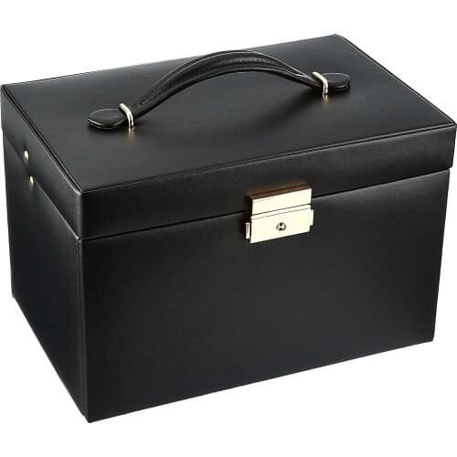 Large Jewelry Box Black Jewelry Storage Earrings Necklaces Rings Home Goods