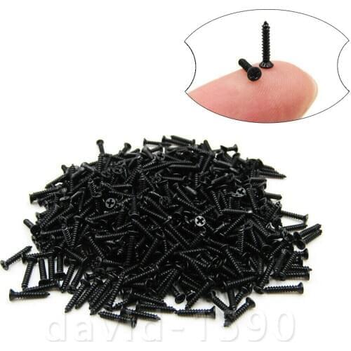 Black Small Self Tapping Screws Phillips Countersunk Flat Head M1 M1.2 M1.4 M1.5 M1.6 M1.7 M1.8 M2 Sheet Metal Screw