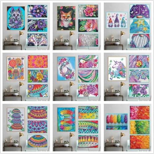 DIY special diamond painting dragonfly fox animal combination rhinestone embroidery mosaic decorative painting