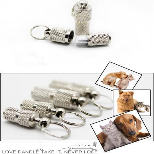 Anti-Lost Pet Dog Cat ID Name Address Label Tag Storage Barrel Tube Pet Kitten Identity Card ID Tags