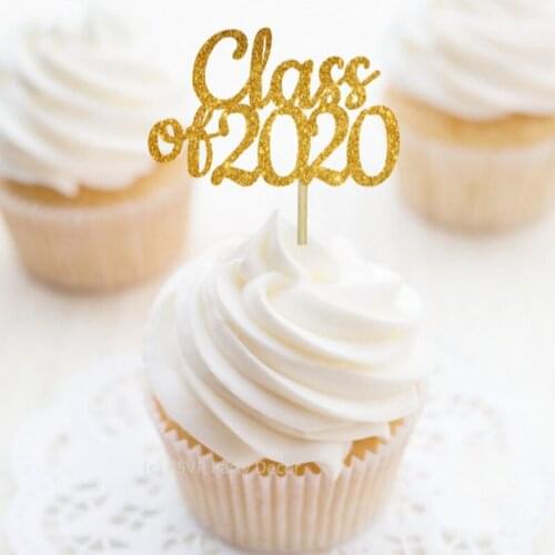 Custom Class of 2020 glitter Cupcake Toppers,Personalised Graduation Party Decorations,Graduation Food Picks,2020 Grad Toppers