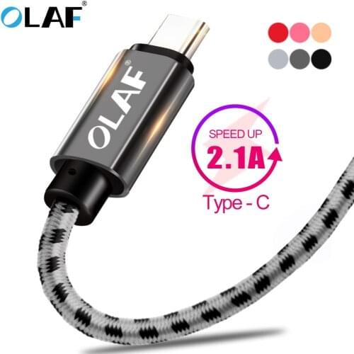 OLAF USB Type C Fast Charging USB C Cable Type-C 3.1 Data Cord USB Phone Charger Cables For Samsung S9 S8 Note 9 8 pocophone F1