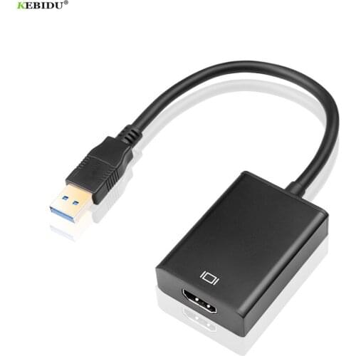 Kebidu Portable female Audio Video Adaptor Converter Cable USB 3.0 To HDMI-compatible For Windows 7/8/10 PC
