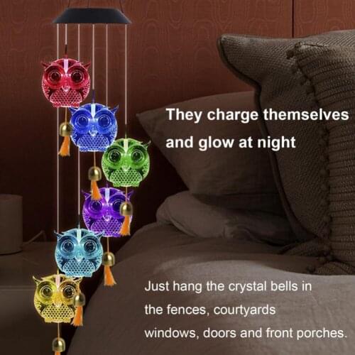 Solar Wind Chime Light Waterproof Changing Color Light Romantic Wind Bell Energy Saving Garden Decor For Holiday