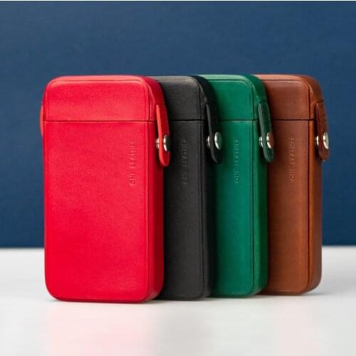 One leather Genuine Leather Slim Cigarette Case Handmade Box Cover for Women Gift Thin Cigarettes Smoking Accessories