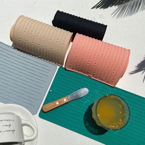 Small Kitchen Drain Pad Desk Mat Silica Gel Meal Dinner Plate Filter Cutting Board Slip Scald Pot Place Household Coaster