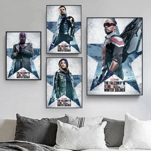 Marvel The Falcon & Winter Soldier Canvas Poster Hit American TV Series Superhero Painting Print Wall Art Kid Home Decor Cuadros