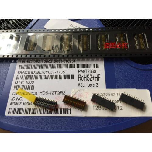 Original new 100% HDS-12TQR2 dial switch SMD 12-bit spacing 1.27mm keyboard coding