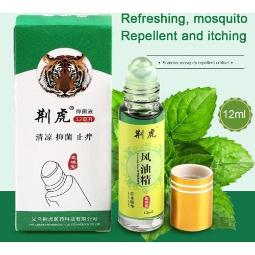 12ml Refreshing Oil Balm With Rolling Ball Headache Dizziness Rheumatism Abdominal Pain Relief Oil Natural Mint Anti Mosquito