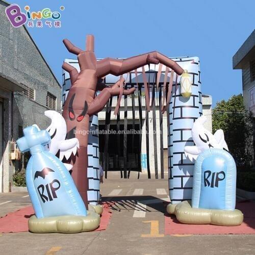 Personalized 5X4 meters inflatable halloween decoration / inflatable halloween cemetery / inflatable tombstone arch toys