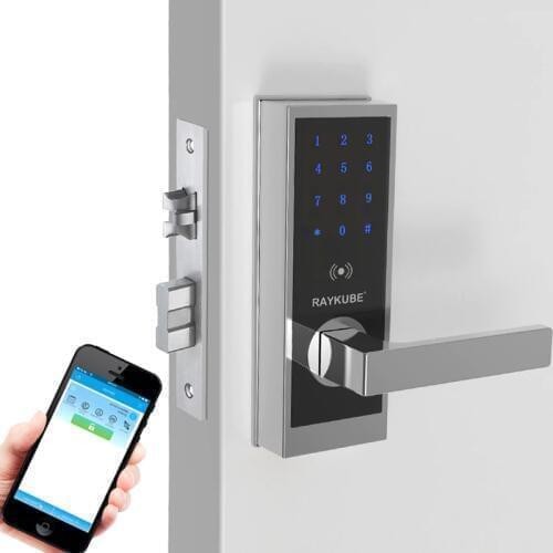 RAYKUBE Electronic Door Lock APP Bluetooth / Digit Code / IC Card Unlock Hotel Lock Waterproof IP65 Mortise Door Lock TL101