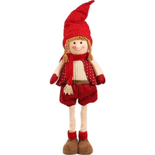 Christmas Cute And Creative Layout Snowman Old Man Telescopic Doll Table Bedside Ornaments Window Decorations Gift Style 5