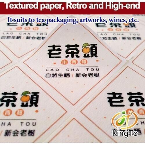 Die cut textured paper adhesive sticker