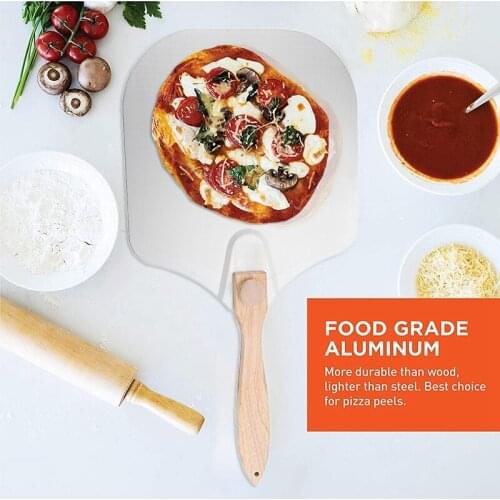 Foldable Aluminum Pizza Peel Paddle 12X14Inch Pizza Spatula Cake Spatula Long Handle-Safe Pizza Oven Tools